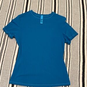 SKIMS Teal Short Sleeve Top